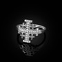 Sterling Silver Jerusalem Cross Clear CZ Ring