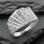 Flash Royal Silver Poker Ring