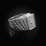 Flash Royal Silver Poker Ring