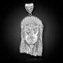 Iced-out Sterling Silver Jesus Face Men's Large CZ Pendant