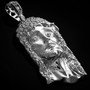 Iced-out Sterling Silver Jesus Face Men's CZ Pendant