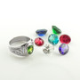 Sterling Silver Celtic Trinity Oval CZ Birthstone Ring
