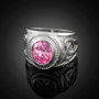 Silver Celtic October Birthstone Ring