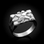 Sterling Silver Textured Nugget Mens Ring