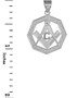 Sterling Silver Freemason Octagonal Masonic Pendant Necklace