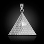 Sterling Silver Illuminati Pyramid All Seeing Eye Pendant Necklace