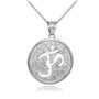 Sterling Silver Om Medallion Pendant Necklace