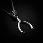 Sterling Silver Polished Wishbone Pendant Necklace