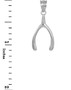 Sterling Silver Polished Wishbone Pendant Necklace