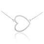 Sterling Silver Sideways Open Heart Necklace