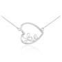 Sterling Silver Sideways Open Heart "Love" Necklace