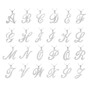 Sterling Silver Cursive CZ Letter Initial Pendant Necklace