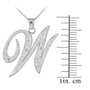 Sterling Silver Cursive CZ Letter Initial Pendant Necklace