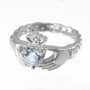 Sterling Silver Claddagh Birthstone CZ Ring