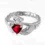 Sterling Silver Claddagh Birthstone CZ Ring