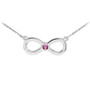 Sterling Silver Infinity Birthstone CZ Necklace