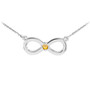 Sterling Silver Infinity Birthstone CZ Necklace