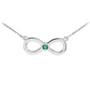 Sterling Silver Infinity Birthstone CZ Necklace