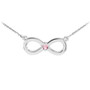 Sterling Silver Infinity Birthstone CZ Necklace