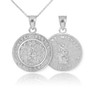 Sterling Silver US Air Force Reversible St. Michael Pendant Necklace