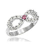 Sterling Silver Infinity Birthstone CZ Ring