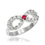 Sterling Silver Infinity Birthstone CZ Ring