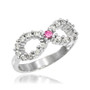 Sterling Silver Infinity Birthstone CZ Ring