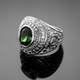 Sterling Silver US Coast Guard Birthstone CZ Ring