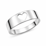 Polished Sterling Silver Open Heart Ring Band