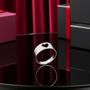 Polished Sterling Silver Open Heart Ring Band