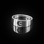 Polished Sterling Silver Islamic Crescent Moon Ring Band