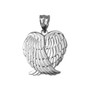 Sterling Silver Polished Angel Wings Pendant Necklace