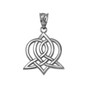 Sterling Silver Celtic Heart Pendant Necklace