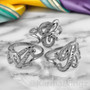 Sterling Silver Sparkle-Cut Letter Initial Script Ring