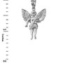 Sterling Silver Cherub Guardian Angel Pendant Necklace (S)