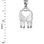 Sterling Silver Open Heart Kissing Giraffes Charm Necklace