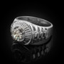 Sterling Silver Mens Watchband Design CZ Ring