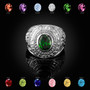 Sterling Silver US Marines USMC Birthstone Ring