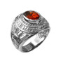 Sterling Silver US Marines USMC Birthstone Ring