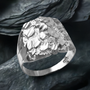 Sterling Silver Sparkle Cut Nugget Ring