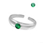 Sterling Silver Birthstone CZ Toe Ring