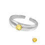 Sterling Silver Birthstone CZ Toe Ring