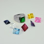 Sterling Silver Mens Square CZ Birthstone Watchband Ring