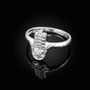 Sterling Silver Hamsa Star of David Diamond Ring