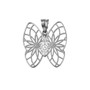 Sterling Silver Filigree Butterfly Diamond Pendant Necklace