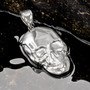 Polished Sterling Silver Mens Skull  Pendant