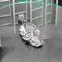 Polished Sterling Silver Mens Skull  Pendant