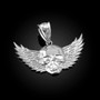 Sterling Silver Winged Skull Pendant