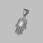 Sterling Silver Filigree Hamsa Evil Eye Charm Necklace