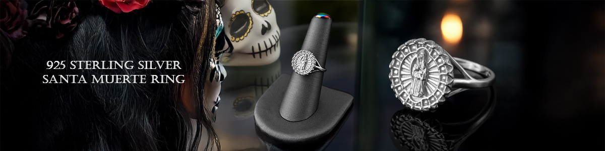 Sterling Silver Santa Muerte Womens Ring